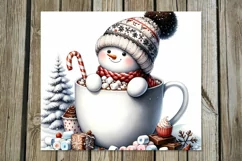 Christmas snow with cocoa | 4 Watercolor tumbler designs Product Image 3