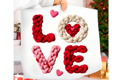 Faux Yarn Crochet Love Valentine Day PNG Product Image 1