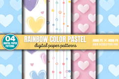 Rainbow Color Pastel Digital Paper PNG Product Image 1
