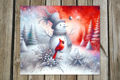 Cute Xmas snowman | Skinny tumbler sublimation design P2 Product Image 3
