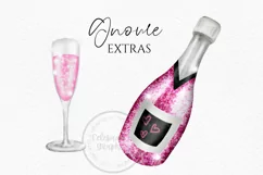 Pink Champagne Best Friends Gnomes | Gnome Clipart Product Image 2