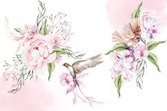 Hand Drawn Watercolor FLOWERS&amp;BIRDS Product Image 6