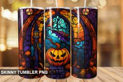 Stained Glass Halloween Tumbler 20 oz Skinny Tumbler Product Image 1