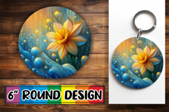Blissful Car Coaster Round Style, 3D Flower Product Image 1