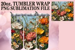 Oil Painted Flower Tumbler Sublimation Product Image 1