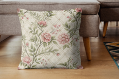 Linen Toile Digital Paper Pack, Vintage Floral Toile Product Image 7