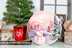 Christmas Snowman Round Sign - Snowman Round Sublimation Product Image 1