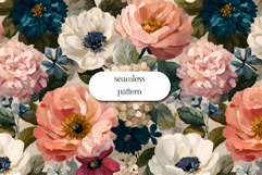 Luxury Floral Seamless Pattern Bold Hand Painted Blooms Product Image 1