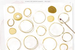 Gold Circles Clipart, Gold and Blush, Hand-Drawn Foil Circle Product Image 7