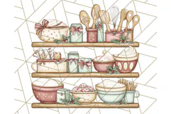 Christmas Sweet Shoppe Clipart PNG, Pastel Bakery Art Product Image 3