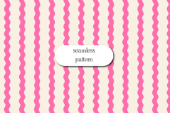 Pink Wavy Stripe Seamless Pattern, Cute Digital Paper Product Image 1