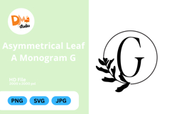 Asymmetrical Leaf Monogram Product Image 1