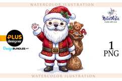 Christmas Bulldog Puppy Watercolor Illustration Product Image 1