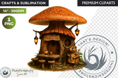 Fantasy clipart Magical Forest Village PNG for scrapbooking Product Image 1