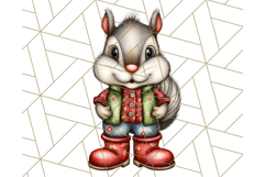 Christmas Animal Clipart, Festive Animals in Holiday Outfits Product Image 3