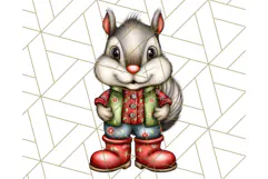 Christmas Animal Clipart, Festive Animals in Holiday Outfits Product Image 3