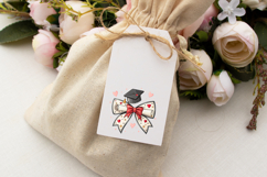 Graduation Heart Coquette Bow Clipart, coquette bow, PNG Product Image 6
