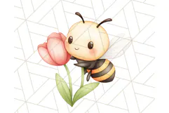 Adorable Bee Clipart PNG, Kawaii Bumblebee Illustrations Product Image 3