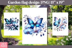 Blue Butterfly Orchid Garden Flag Mothers day garden flag Product Image 1