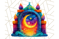 Whimsical Celestial Moon and Stars Clipart Constellation Png Product Image 3