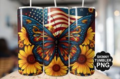 Butterfly and Sunflower Tumbler Wrap for Sublimation Product Image 1