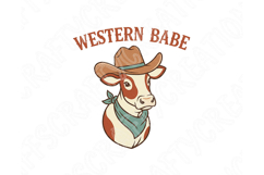 Western Babe Png, Cute Cowgirl Cow Sublimation Design Product Image 9