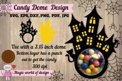 Halloween haunted House candy dome svg, paper cut template Product Image 1