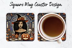 Halloween Witch Mug coaster | Coaster | Sublimation Design Product Image 1