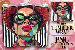 Melanin Magic: Stripe Pattern Tumbler Wrap, 20oz Product Image 1