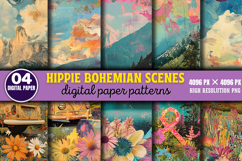 Hippie Bohemian Scenes Journal Paper Bundle PNG Product Image 8