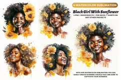 Black Girl With Sunflower | 4 Black Magic Girl Sublimation Product Image 1