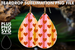 Trendy Teardrop Earrings PNG, Valentine's Pattern Product Image 1