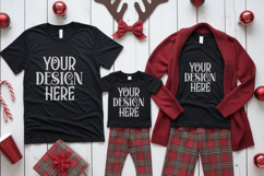 Christmas Family Matching Group Flat Lay T-Shirt Mockups Product Image 1