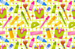 Watercolor Back to School Clipart & Seamless Patterns Product Image 5