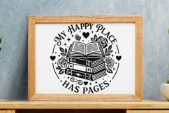 My Happy Place Has Pages Svg, Book Lover Svg, Book Worm Svg. Product Image 8