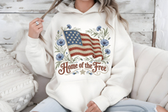 Home of the Free PNG, Rhinestone USA Flag Sublimation Product Image 7