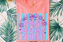 Preppy Striped Nurse PNG, Coquette Nurse Life png. Product Image 6