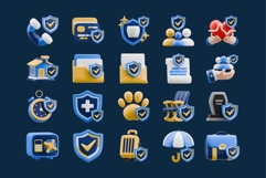 3D Life Insurance Icon Bundle Product Image 2
