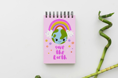 Cute Earth Day Clipart Set: Kawaii Planet Earth Characters w Product Image 7