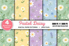 Pastel Daisy Seamless Pattern JPG Product Image 1
