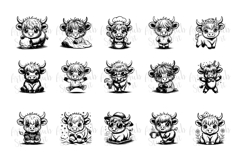 Kawaii Highland Cow SVG Bundle Product Image 4