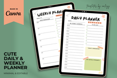 Cute Daily &amp; Weekly Planner Template |Aesthetic Pastel Canva Product Image 1