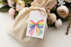 Watercolor Rainbow Coquette Bow Clipart with Blended Colors Product Image 6