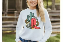 cowboy boot cut file Cactus svg, png sunflowers Cowgirl svg Product Image 3