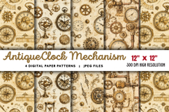 Antique Clock Mechanism Paper JPG Product Image 1