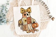 Boho Patchwork Ghost Png, Preppy Cute Halloween Ghost Png. Product Image 7