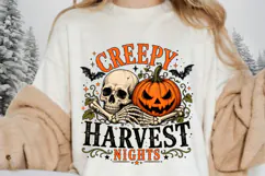 Creepy Harvest Nights Skull Pumpkin Halloween Vintage Product Image 3