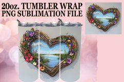 Enchanted Woodland Tumbler Wrap Sublimation - 3D Heart Frame Product Image 1