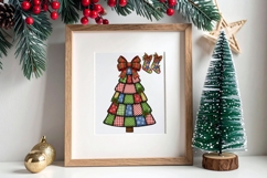 Christmas Patchwork Clipart Cozy Festive Holiday Digital PNG Product Image 5