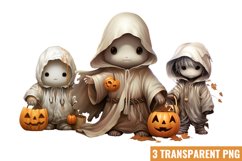 Watercolor Cute Ghosts Clipart, Watercolor Clipart Product Image 1